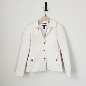 Chaps Cream Quilted Puffer Jacket Size Small